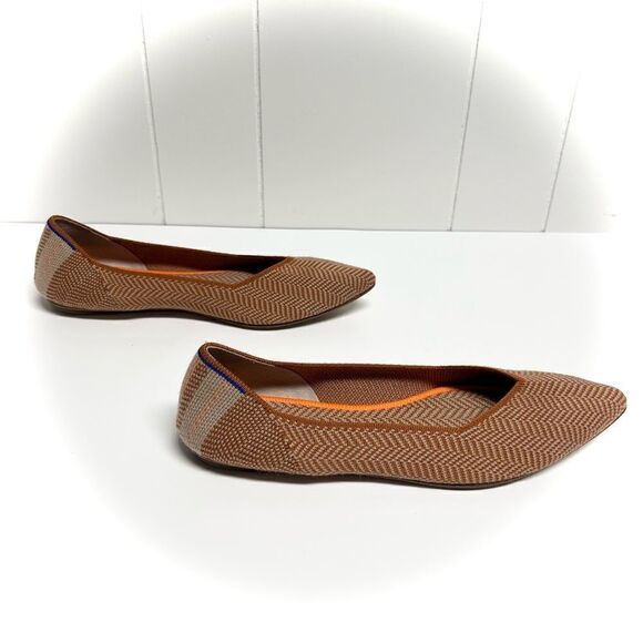 Rothy’s Retired Camel Herringbone The Point Flats Size 9.5 - Picture 4 of 12